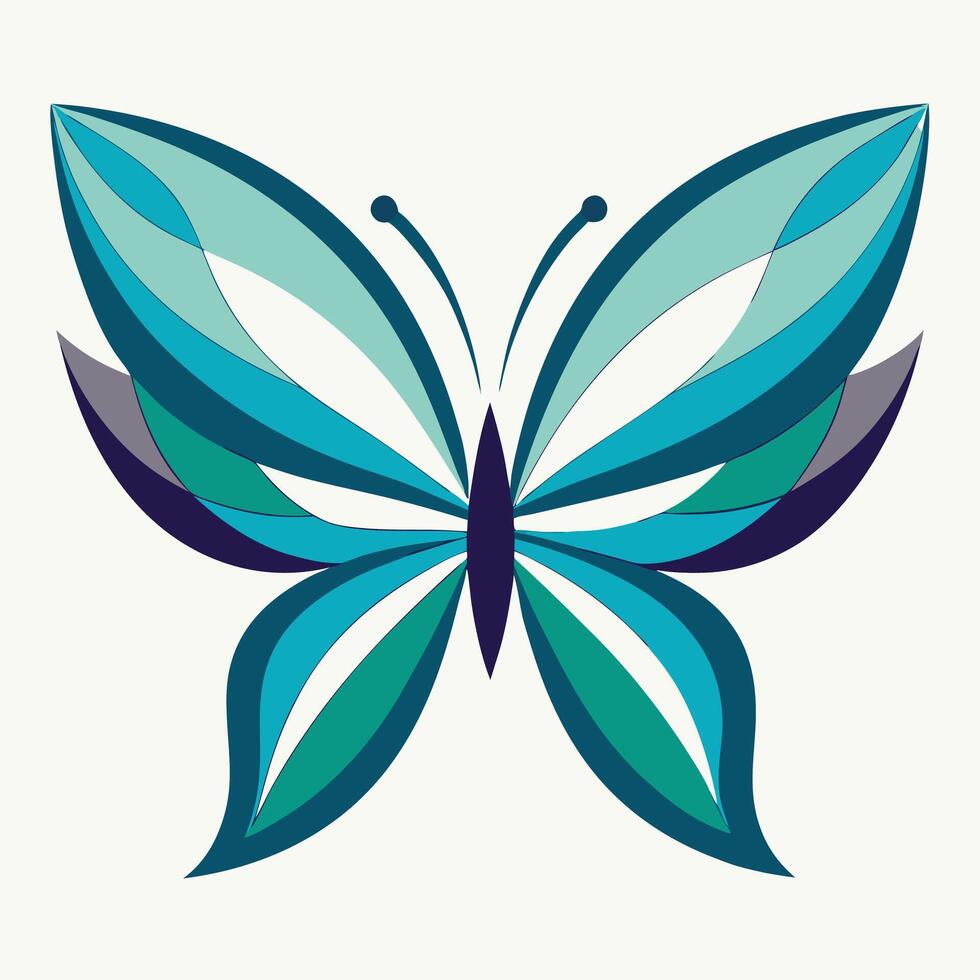 Abstract Blue Butterfly Modern Design vector