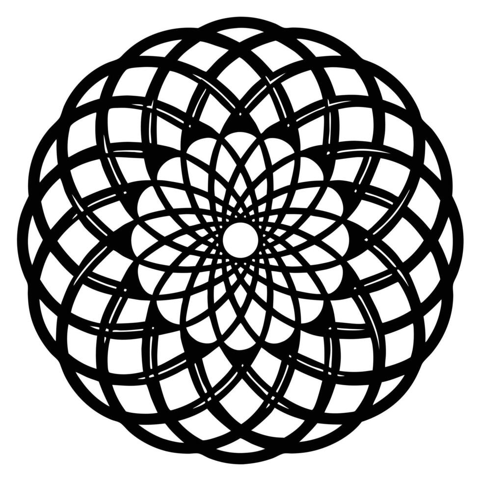 Geometric Mandala Pattern In Black And White vector