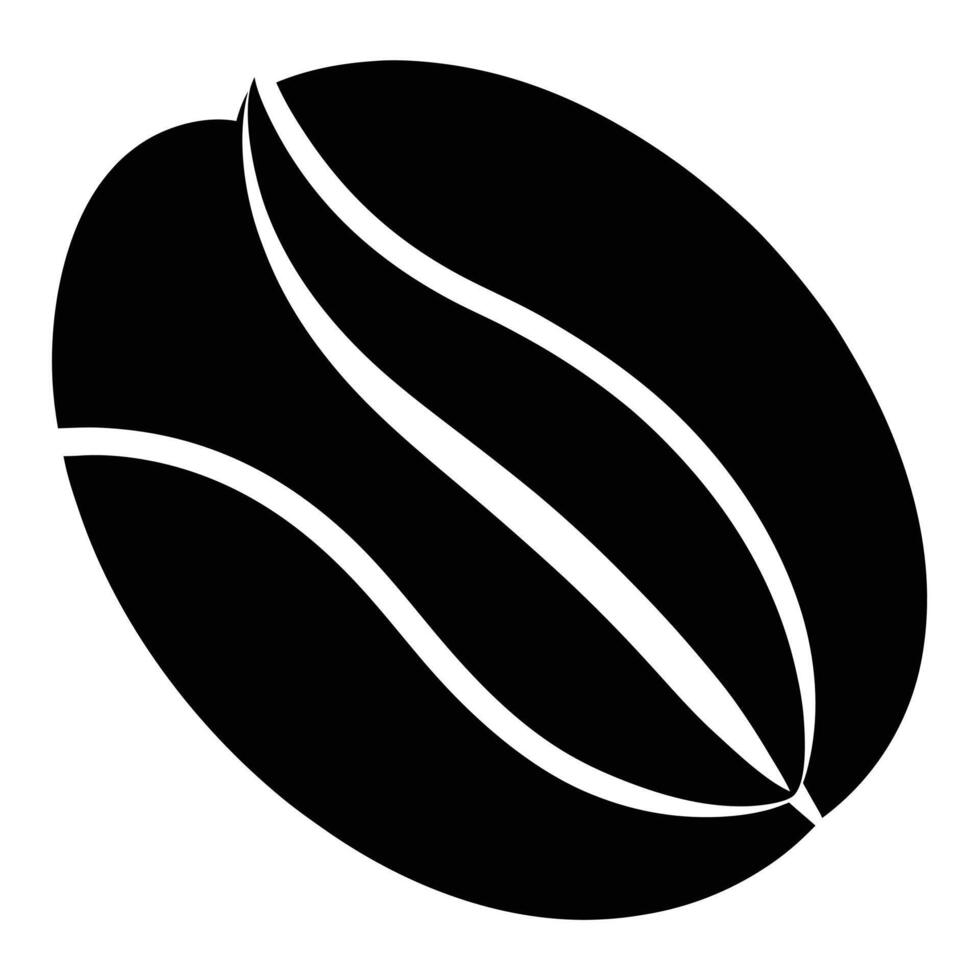 Black And White Coffee Bean Icon vector
