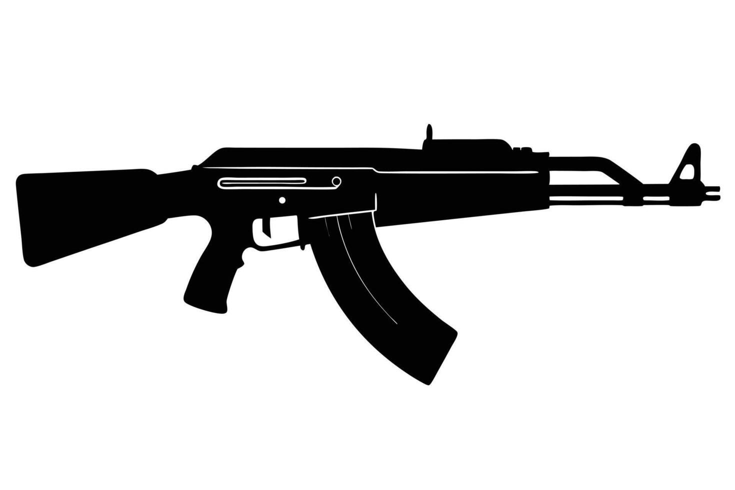 Ak47 Assault Rifle Silhouette Isolated Design vector