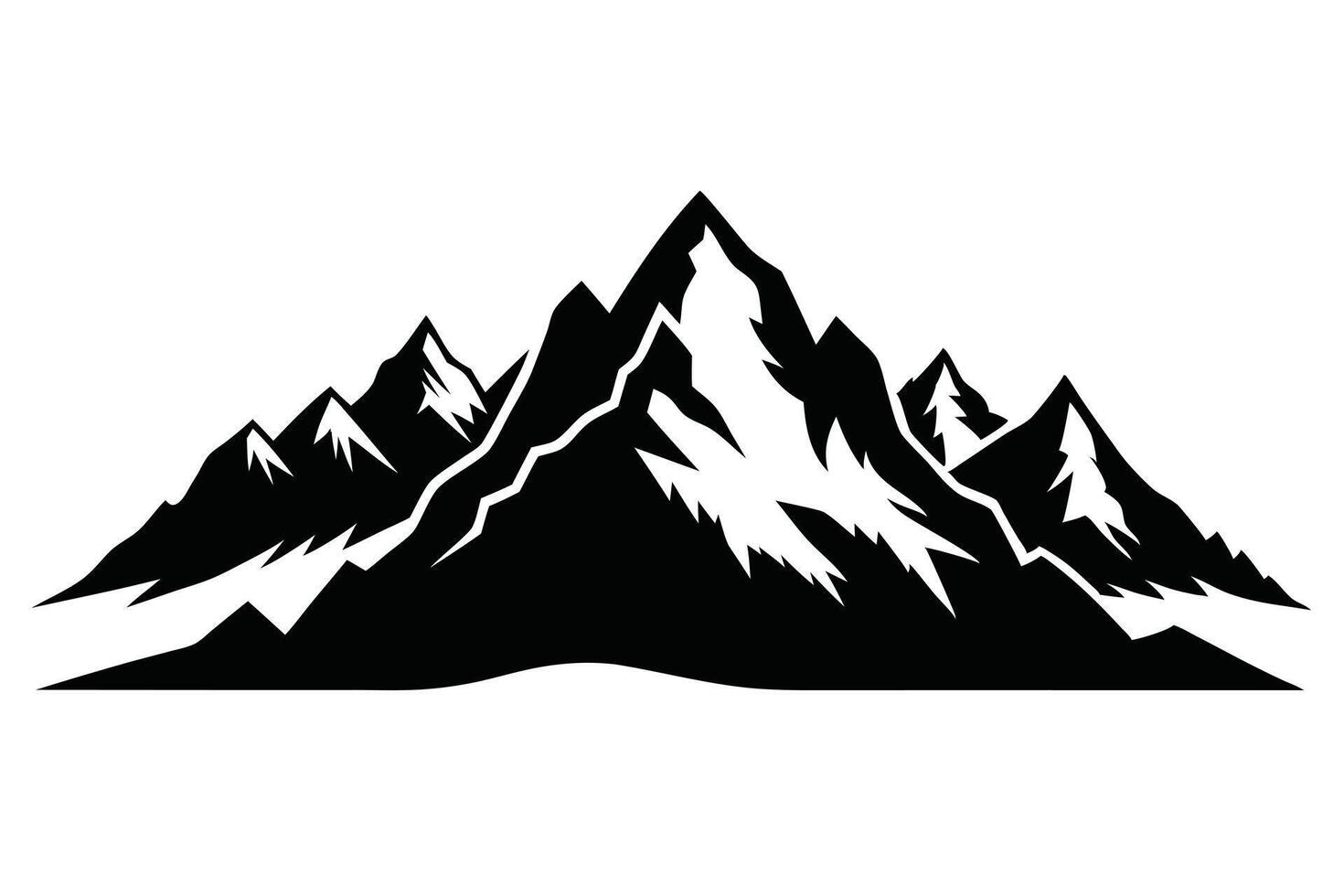 Black And White Mountain Range Illustration vector