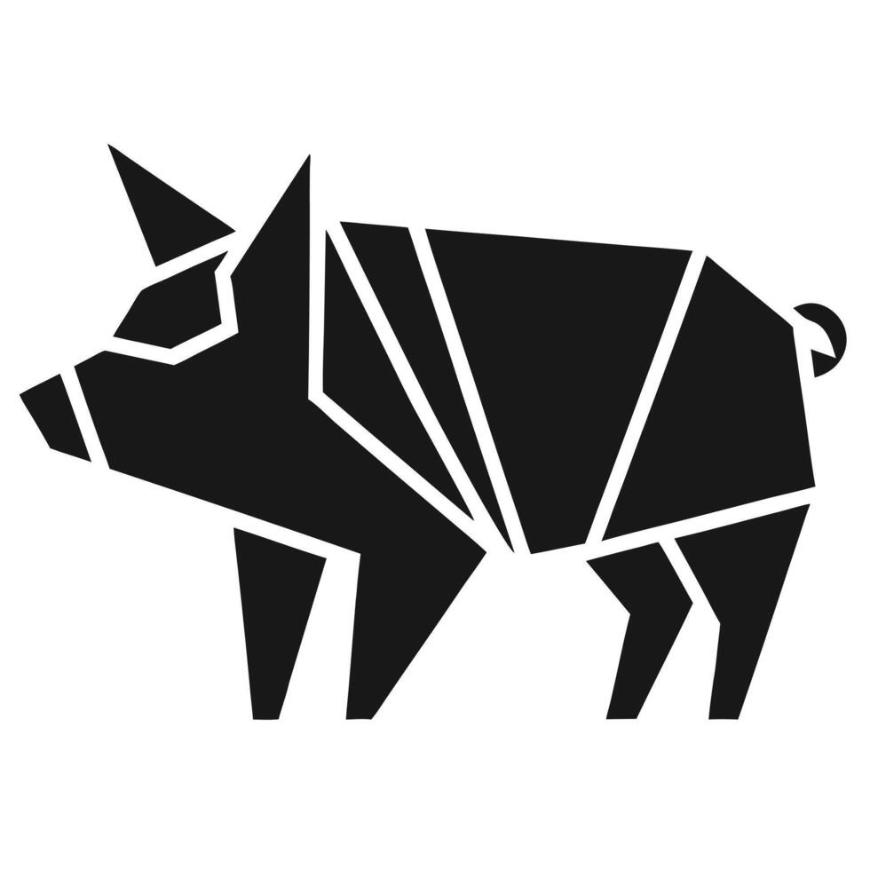 Geometric Pig Animal Silhouette Illustration vector
