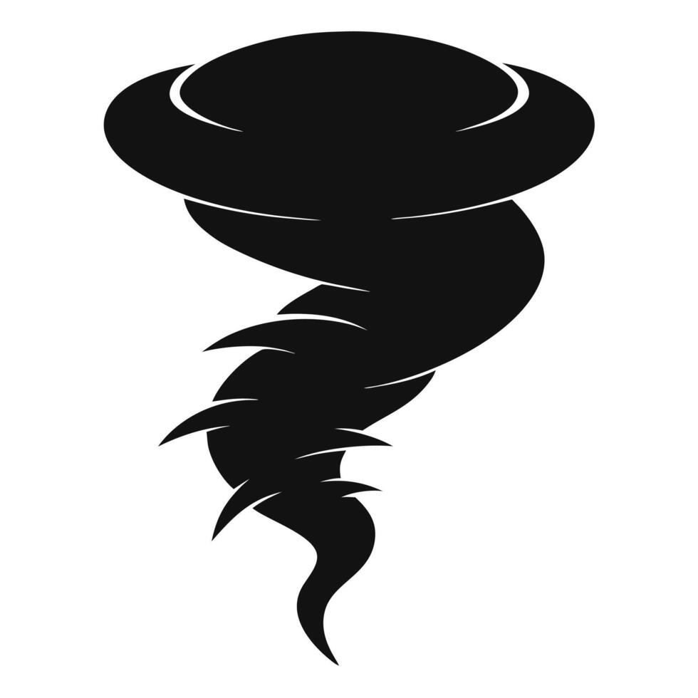 Tornado Twister Isolated Black Silhouette Design vector