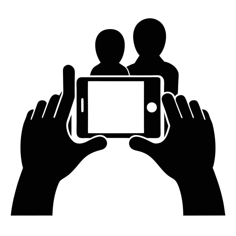 Taking Photo With Smartphone Illustration vector