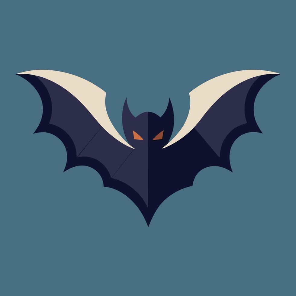 Minimalist Halloween Bat Silhouette Illustration vector
