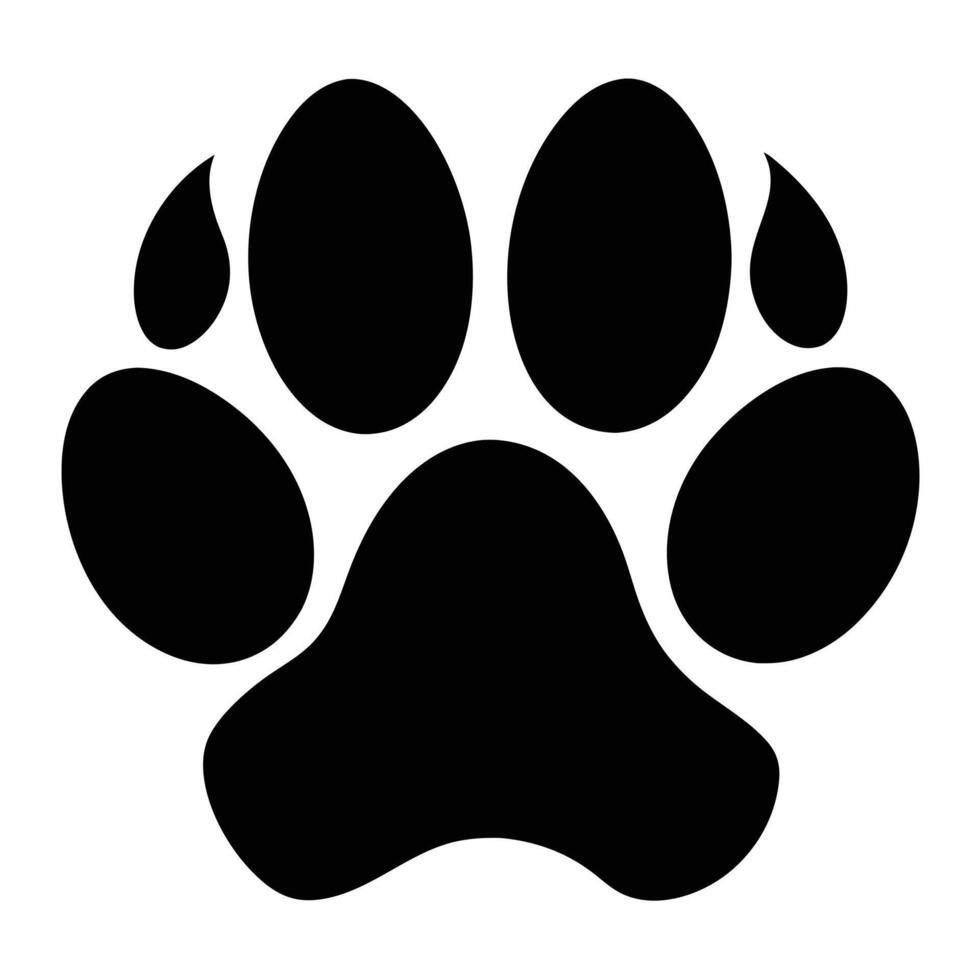 Black Bear Footprint Animal Paw Icon vector