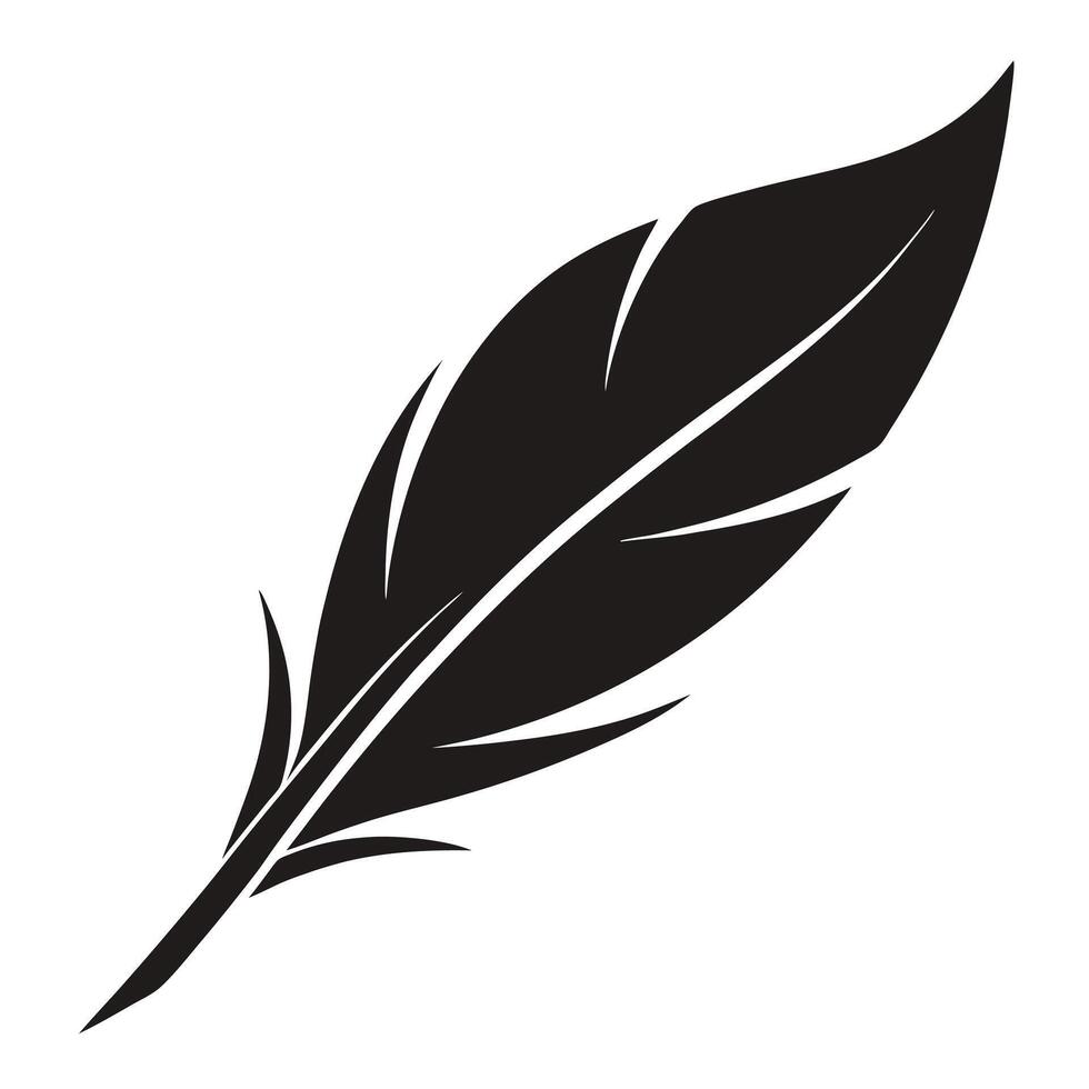 Feather Quill Pen Black Silhouette Graphic vector