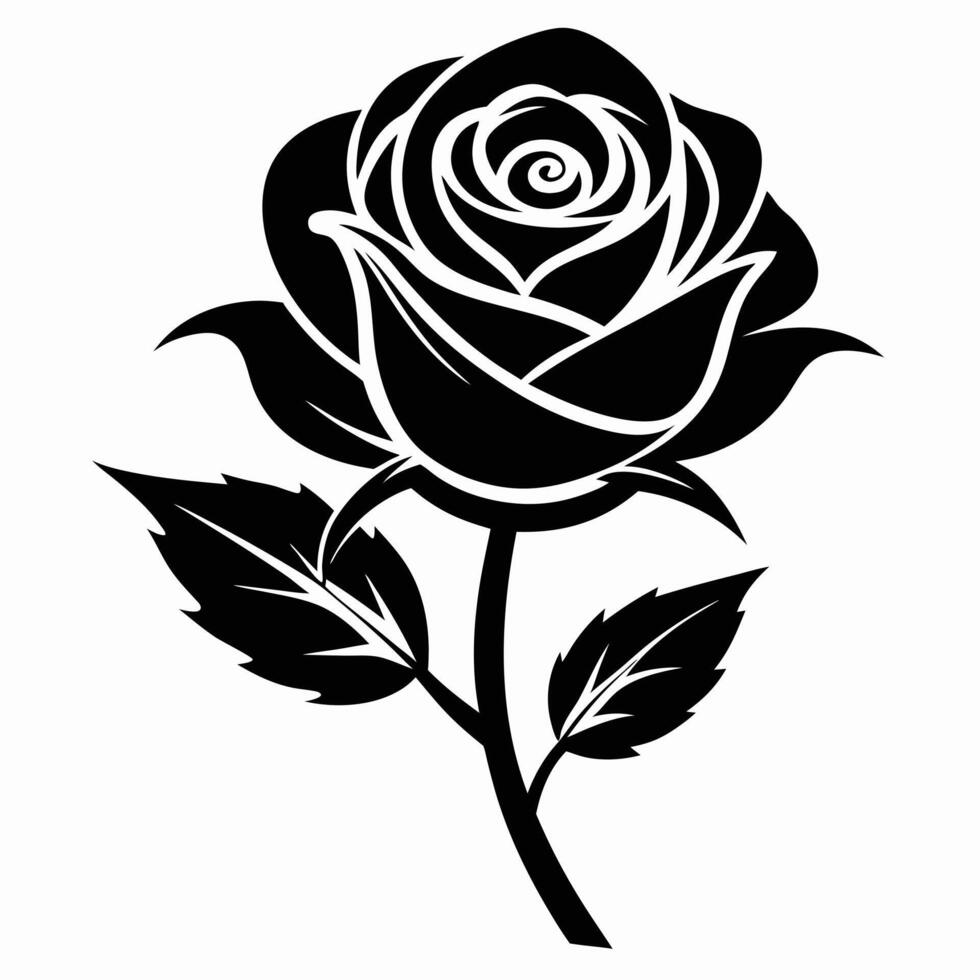 Black And White Elegent Rose vector