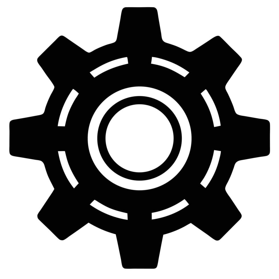 Black Cogwheel Silhouette For Engineering Design vector