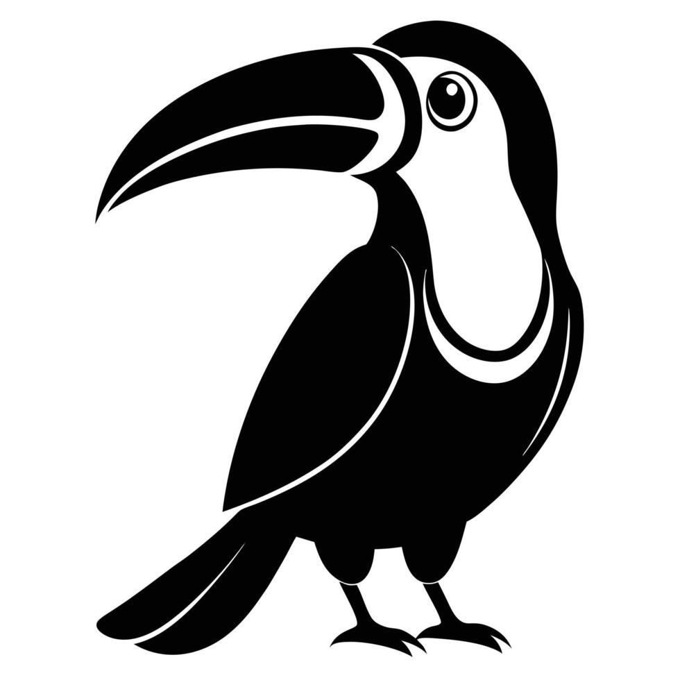 Black And White Toucan Illustration vector