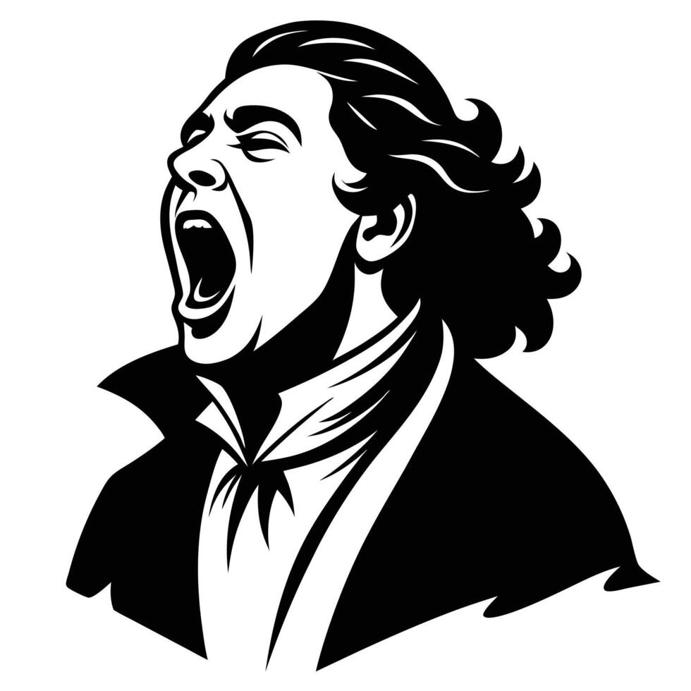 Man Silhouette Screaming Illustration vector