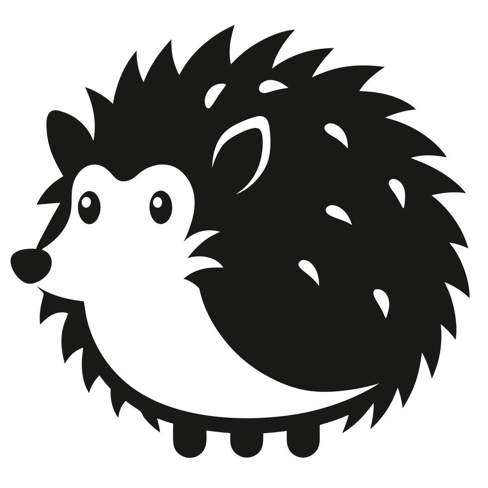 Hedgehog Black And White Simple Icon vector