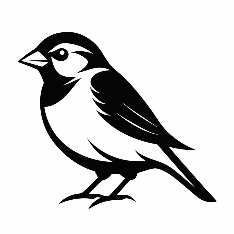 Silhouette Of A Sparrow Graphic vector