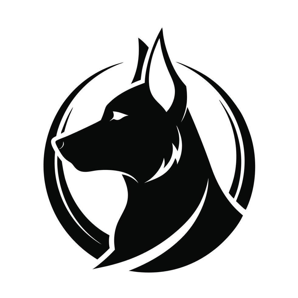 Doberman Head Minimalist Logo vector