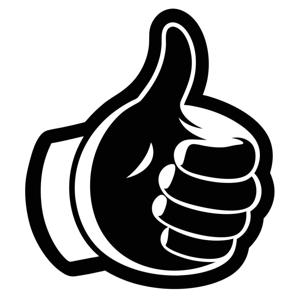 Cartoon Style Thumbs Up Gesture vector
