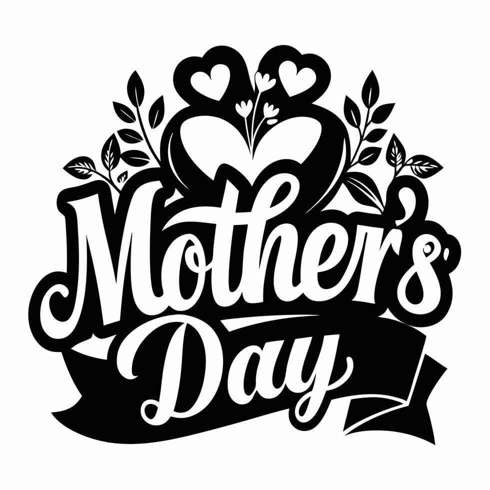Mothers Day Hearts Floral Design vector