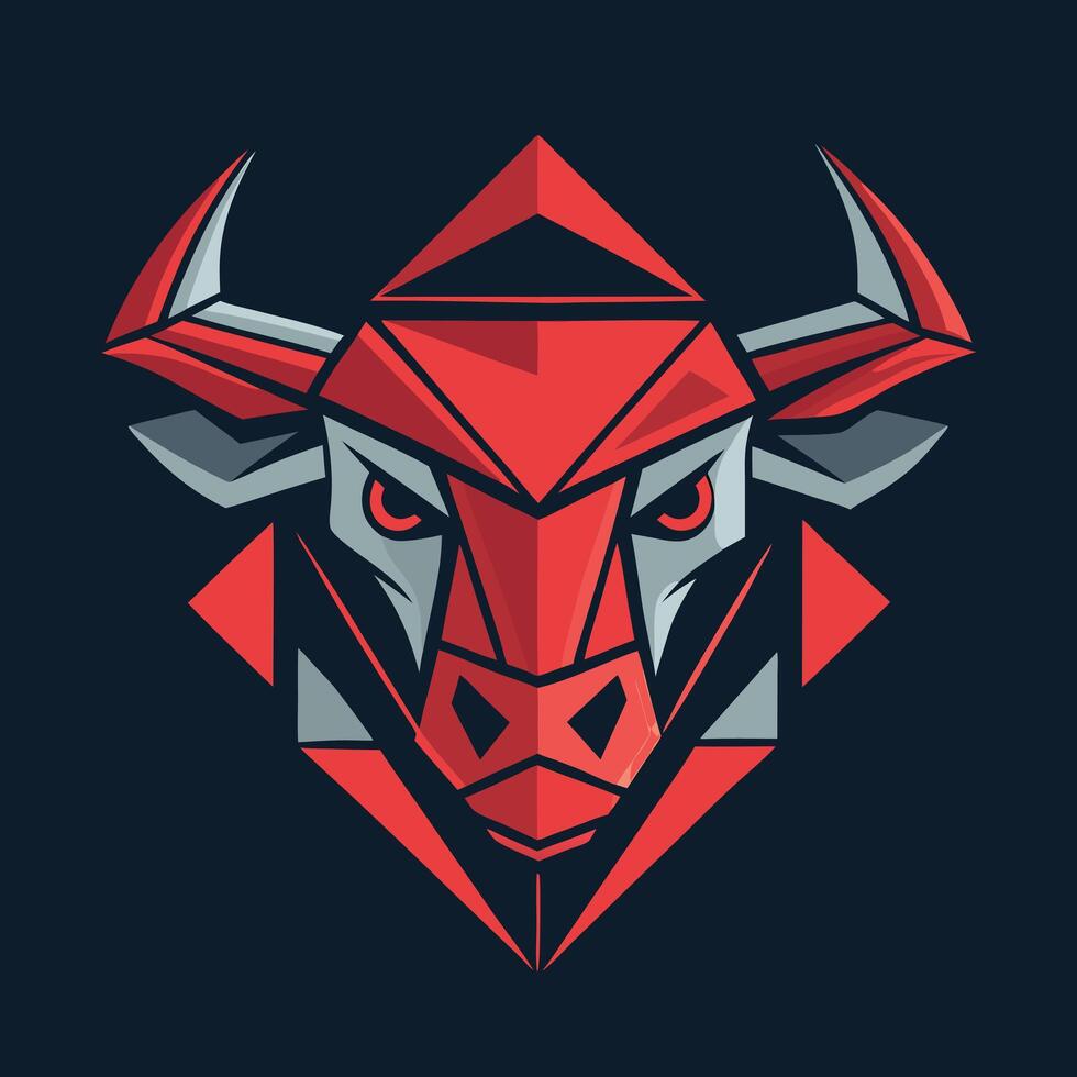 Bull Head Illustration Design vector