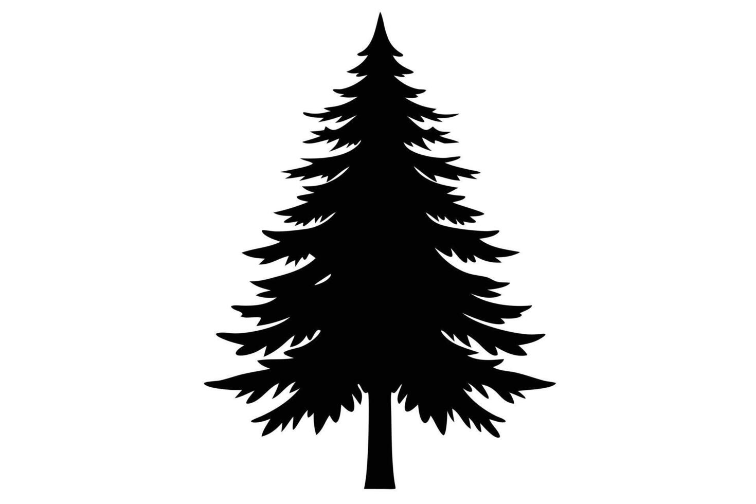 Evergreen Tree Silhouette Simple Illustration vector