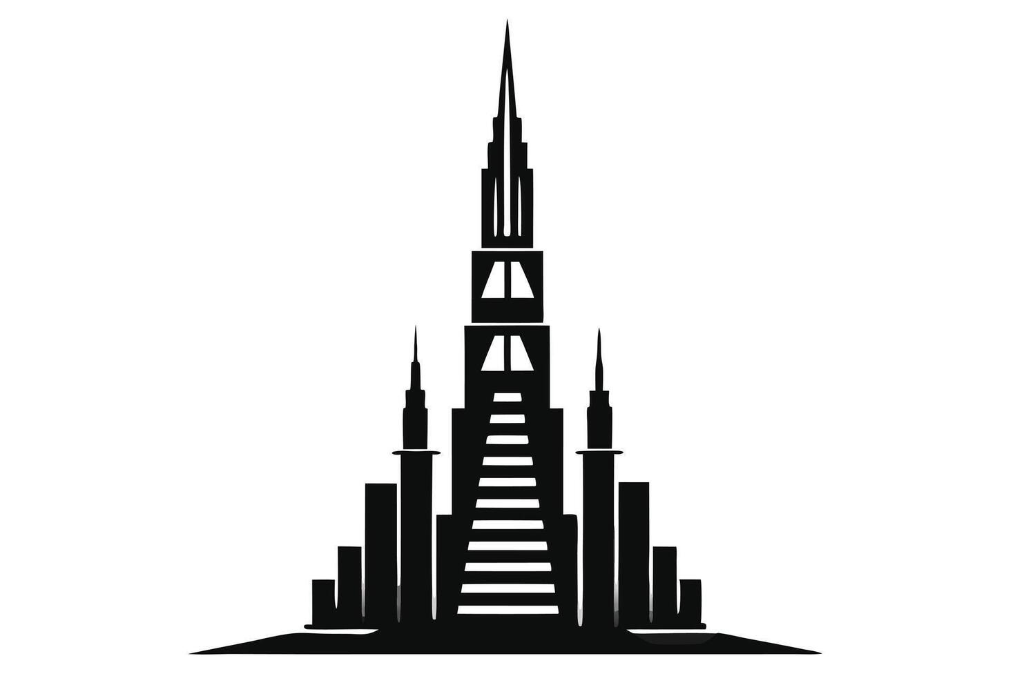 Abstract Monochrome Skyscraper Cityscape Architecture vector