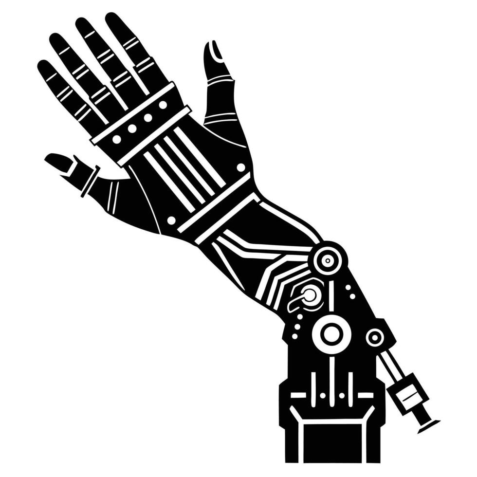 Robotic Arm And Hand Illustration vector