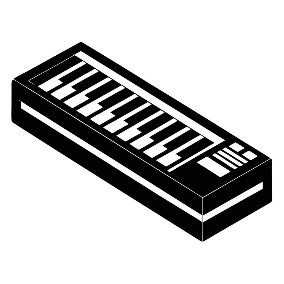 Keyboard Musical Instrument Black And White vector
