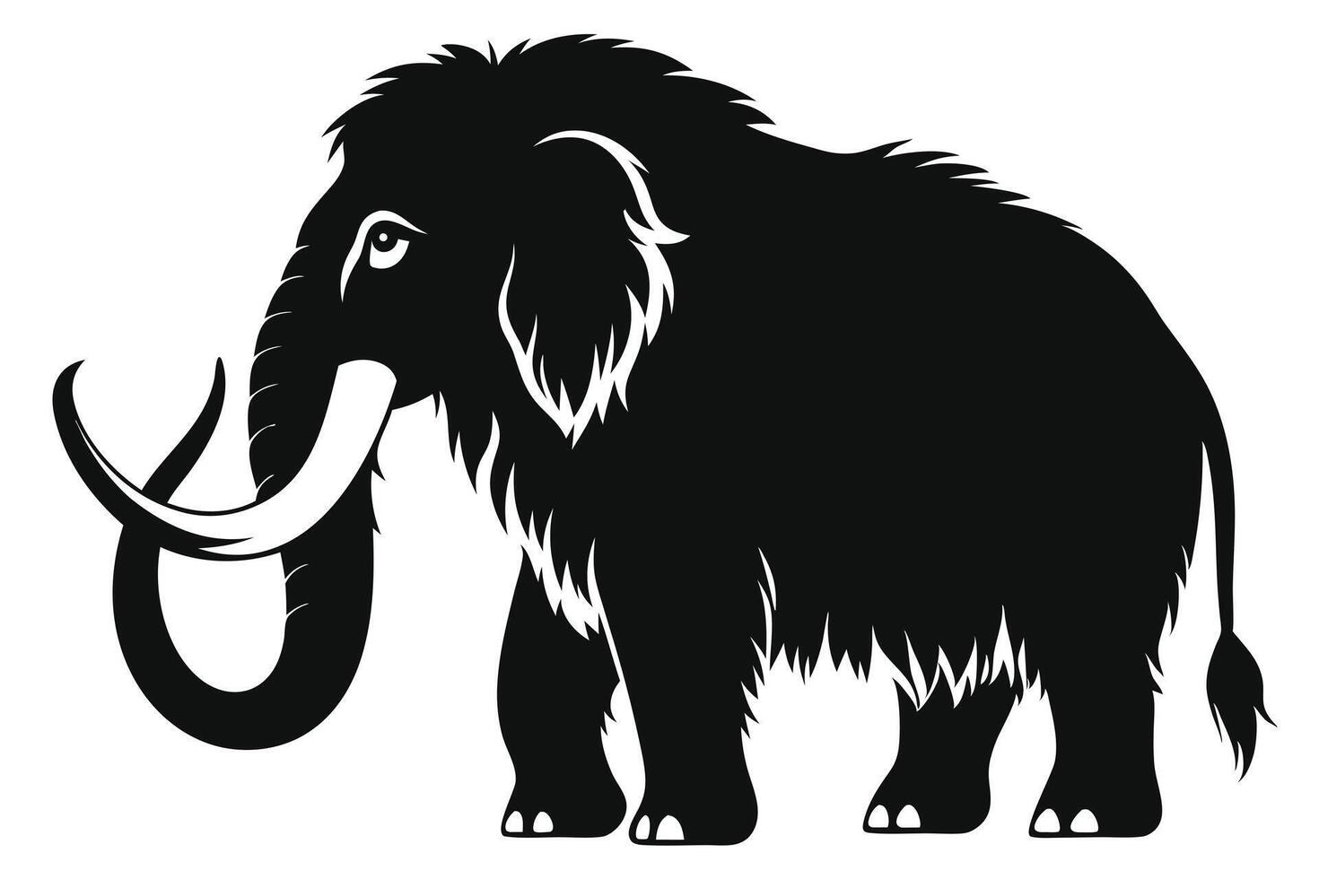 Mammoth Silhouette Prehistoric Animal Illustration vector