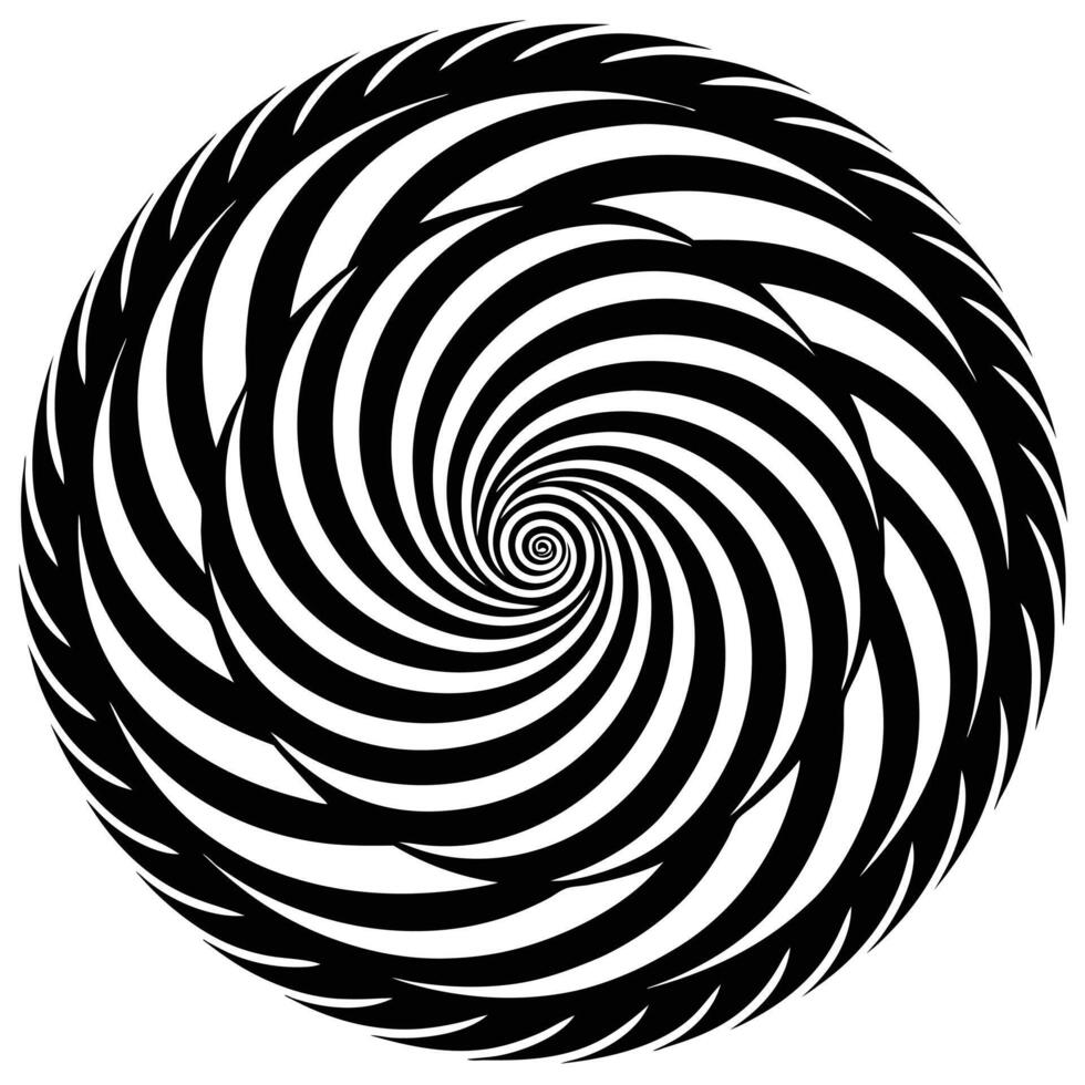 Abstract Vortex Black And White Design vector