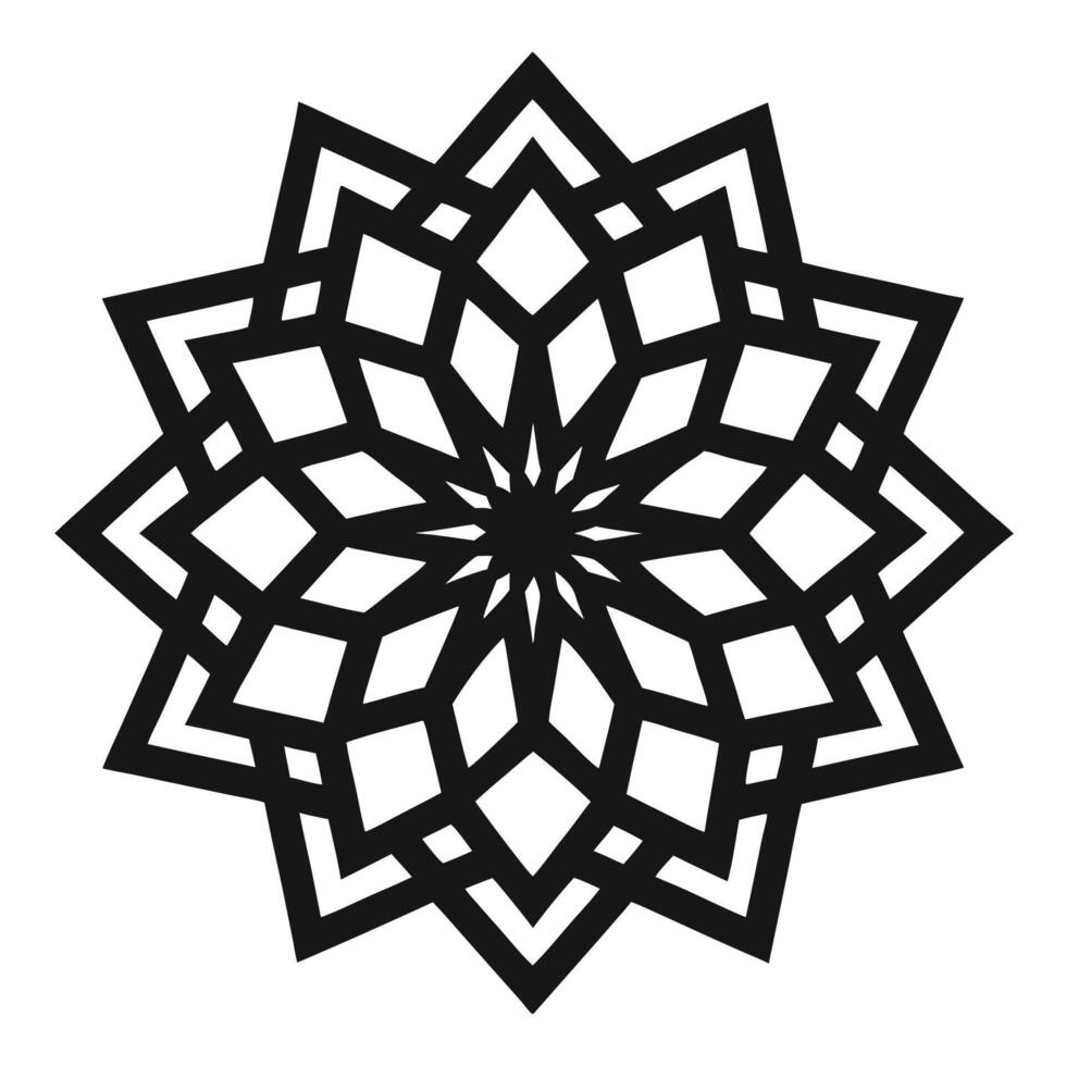 Abstract Geometric Star Shape Black Design vector