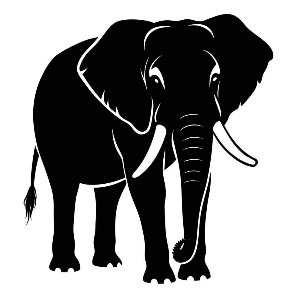 Black And White Elephant vector