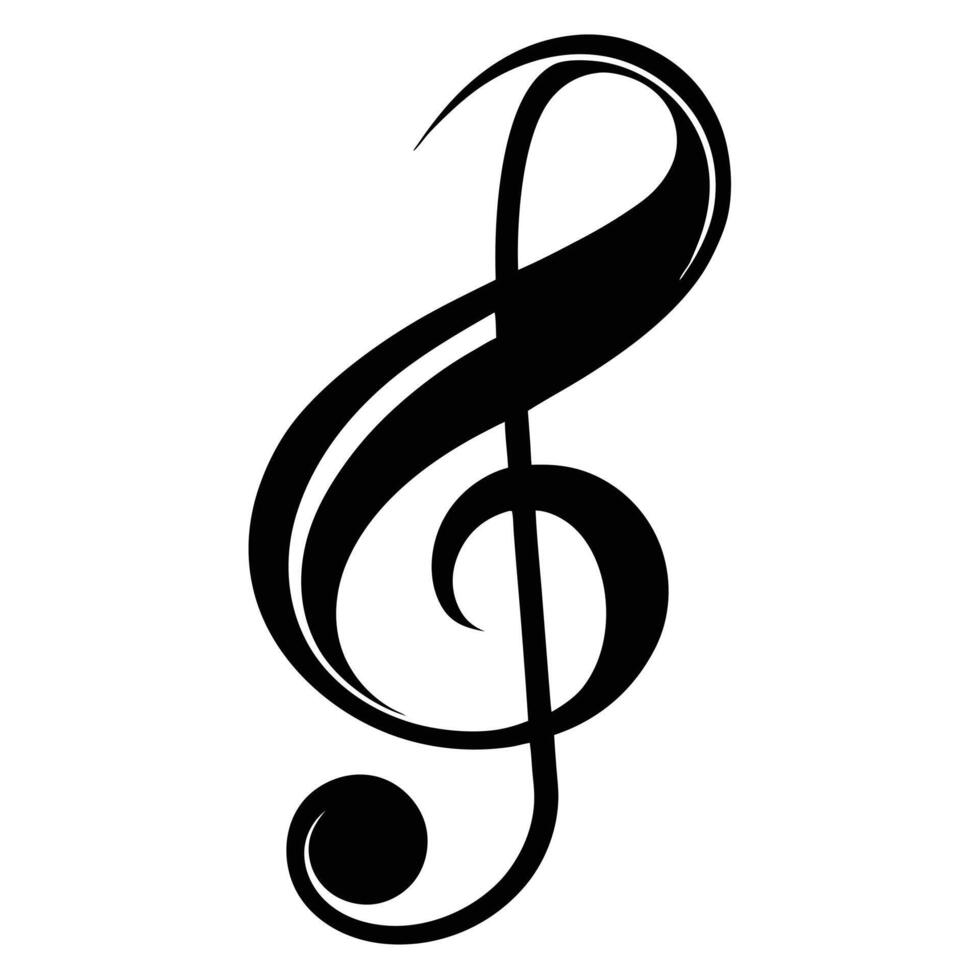 Black And White Treble Clef Design vector