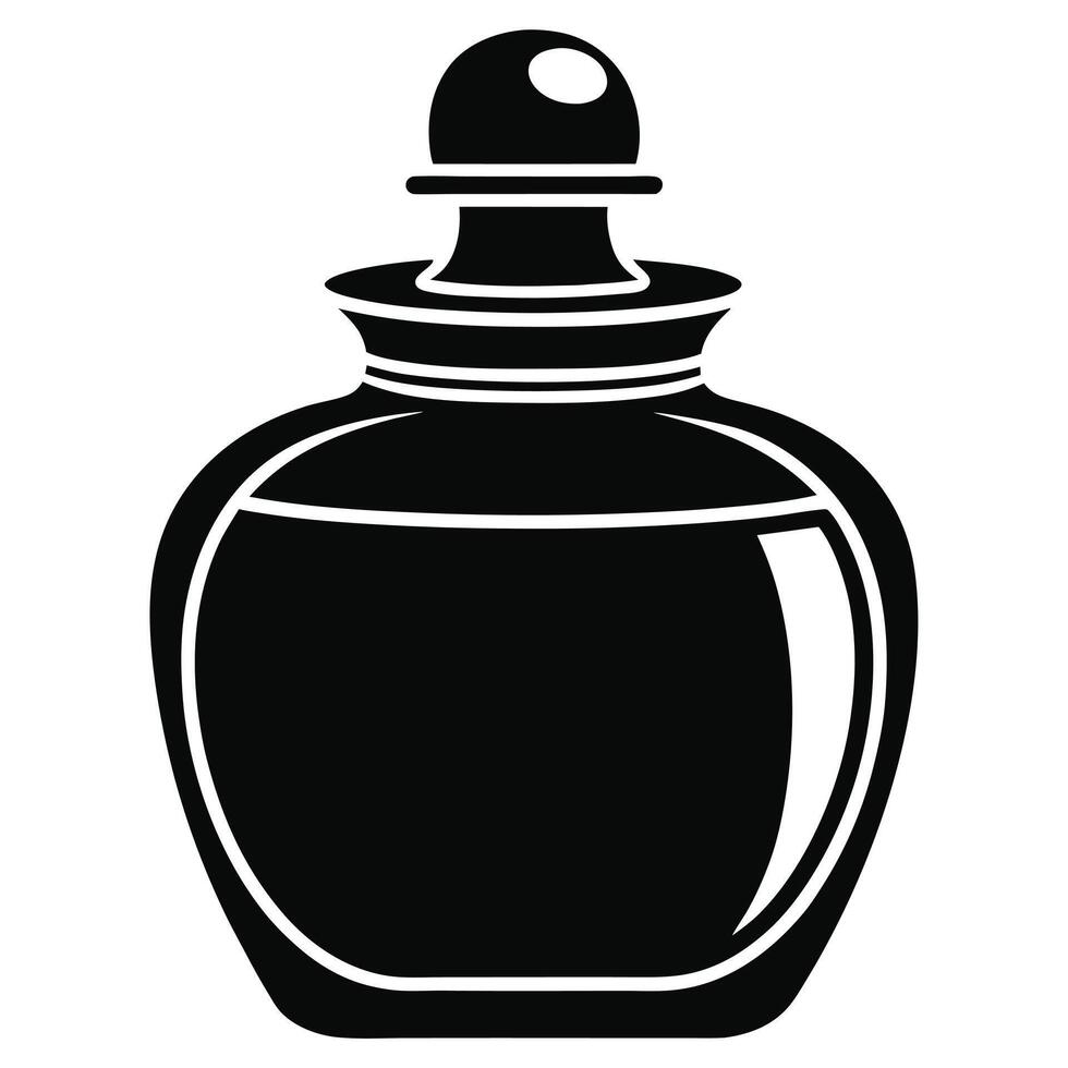 Perfume Bottle Elegant Black Silhouette vector