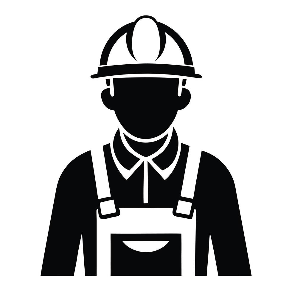 Silhouette Of A Construction Worker vector