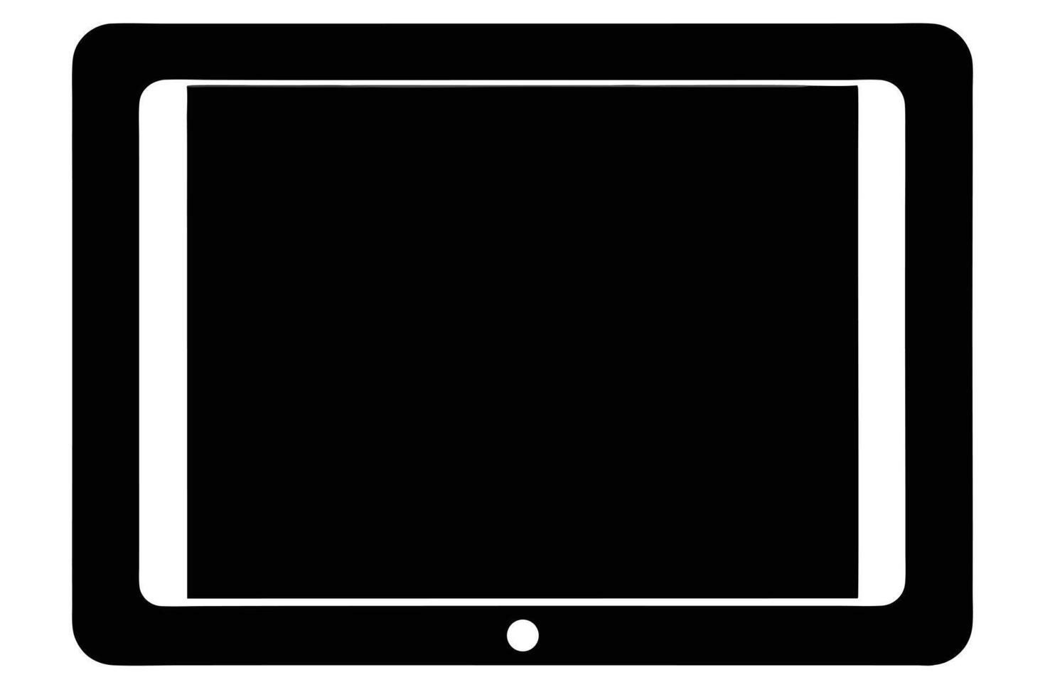 Black Tablet Device On White Background vector