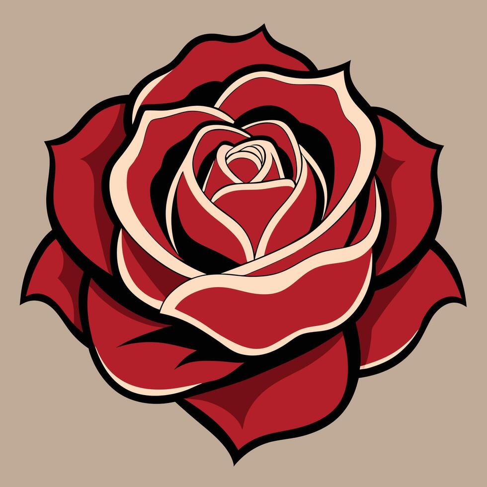 Stylized Red Rose Flower Image vector