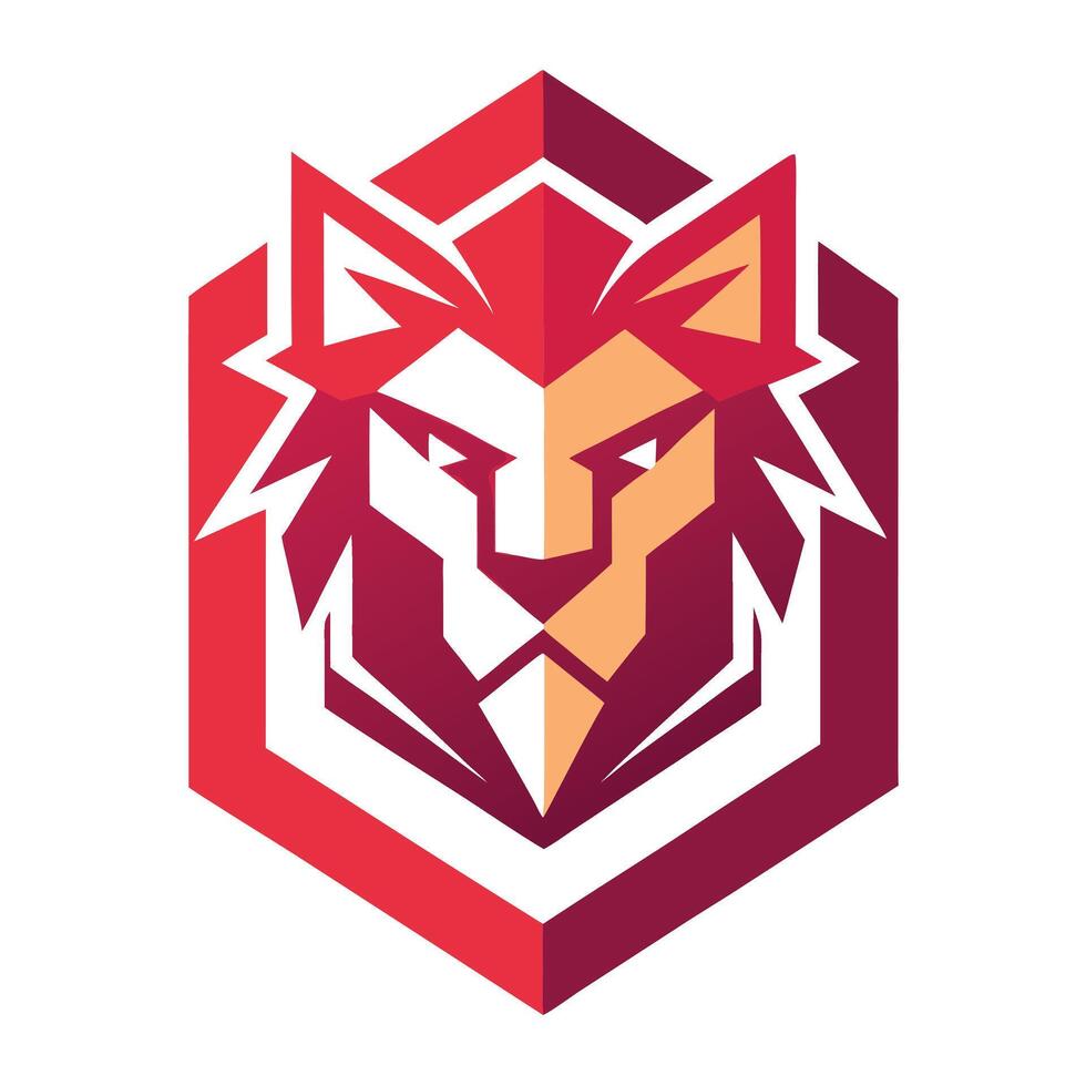 Abstract Lion Head Geometric Design vector