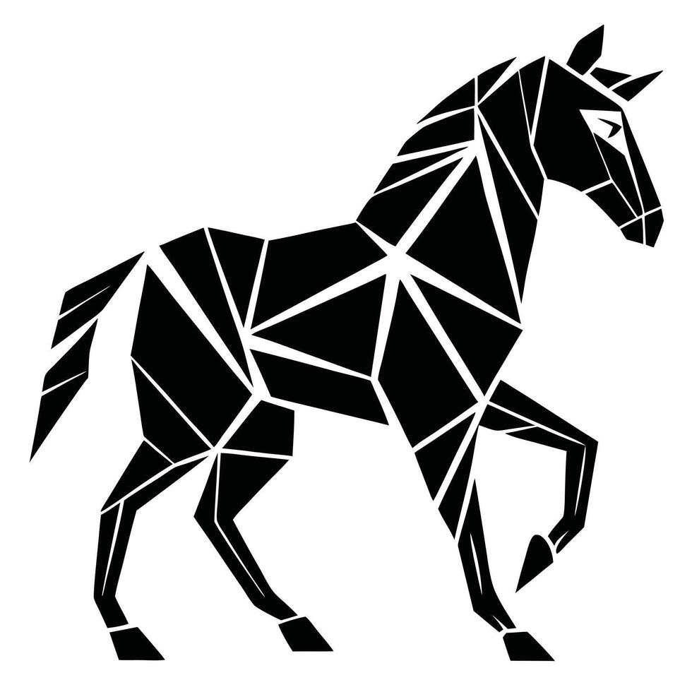 Geometric Black Horse Graphic Design vector