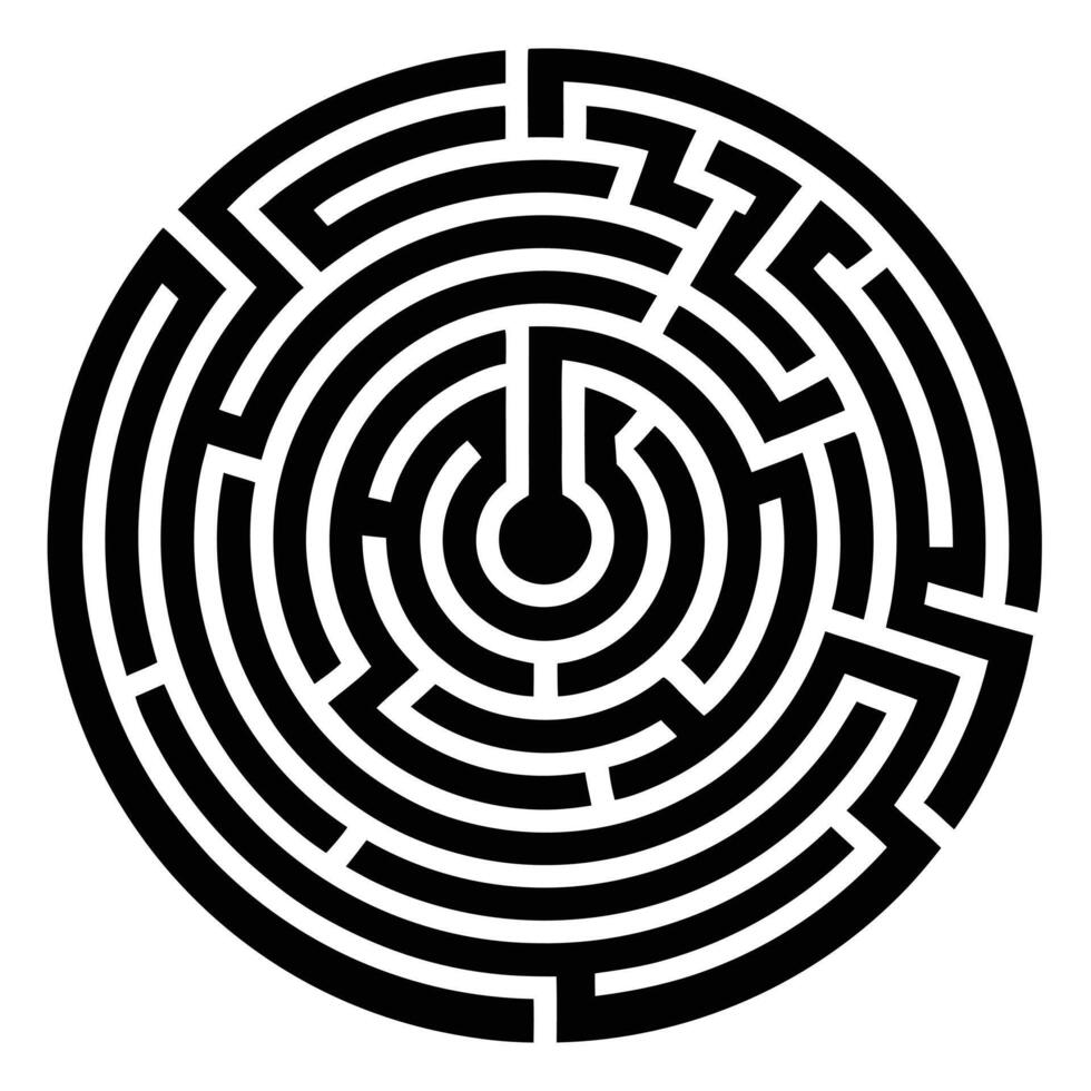 Circular Maze Isolated On White Background vector