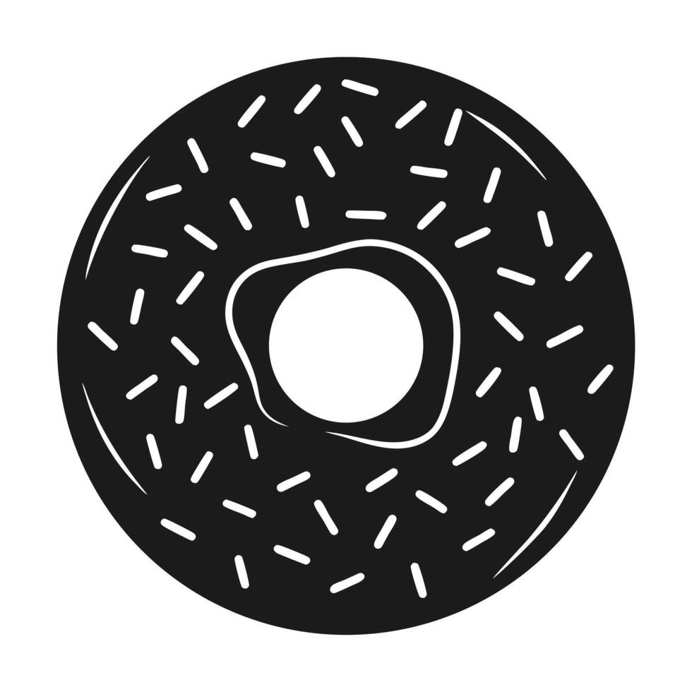 Monochrome Sprinkled Donut Illustration vector