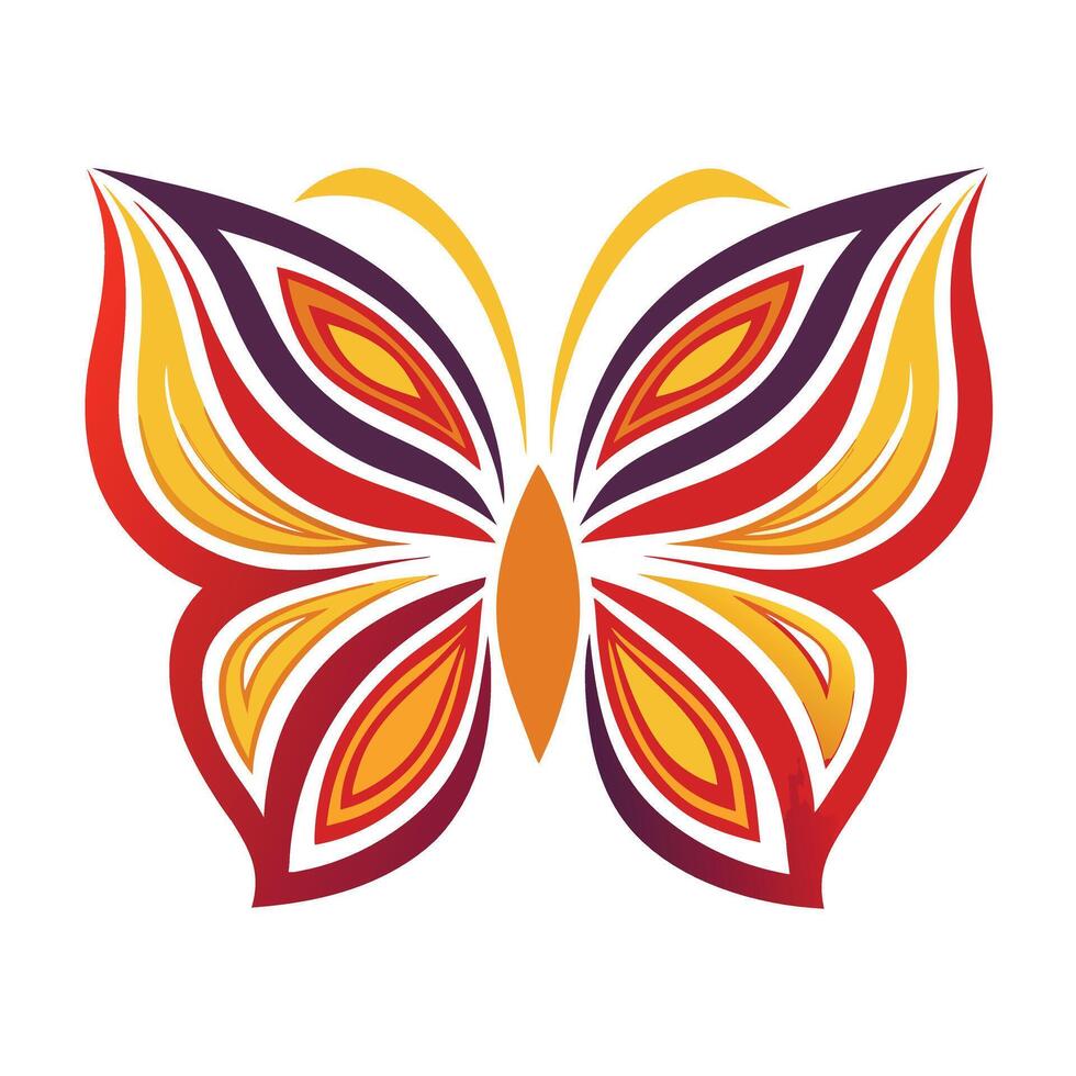 Abstract Colorful Butterfly Isolated On White vector