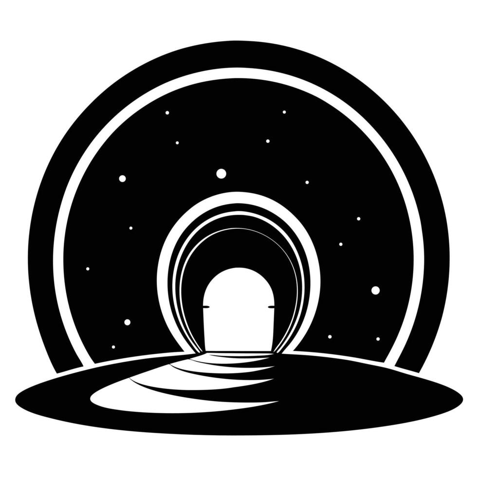 Galactic Gate Black And White vector