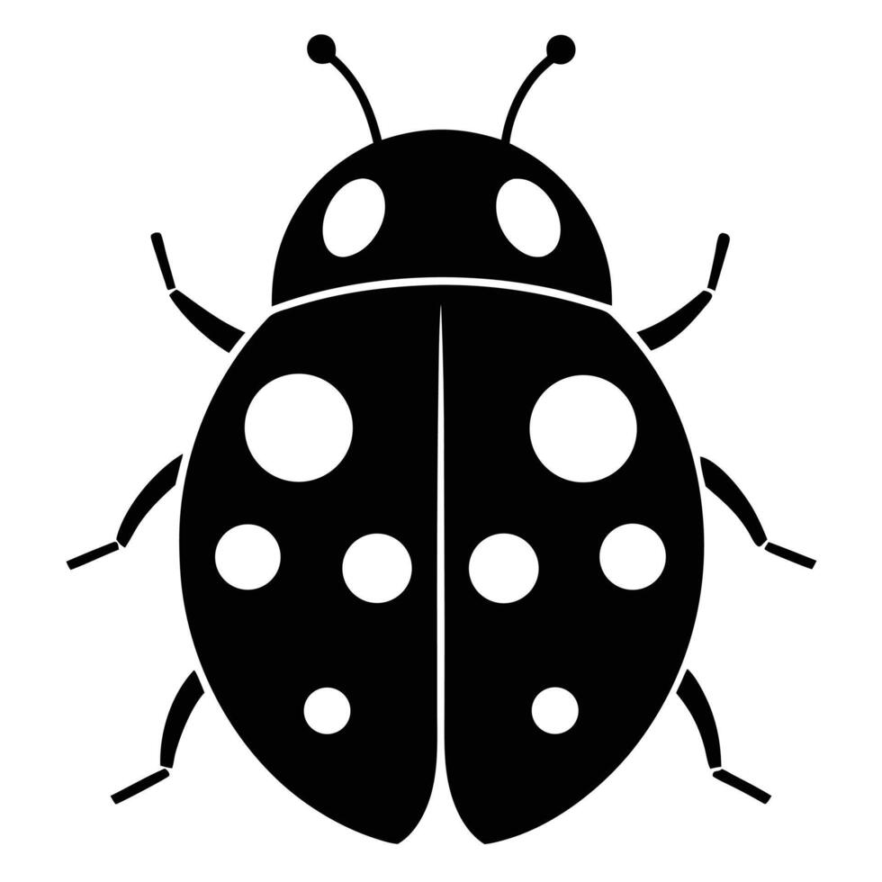Ladybug Icon Black And White vector