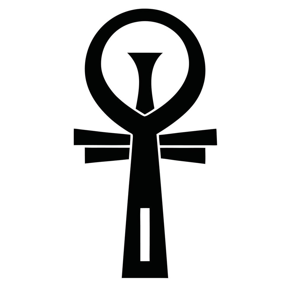 Silhouette Of Ancient Egyptian Ankh Symbol vector