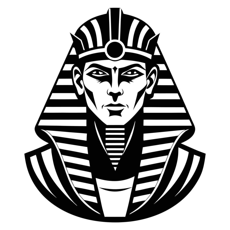 Egyptian Pharaoh Silhouette Black And White vector