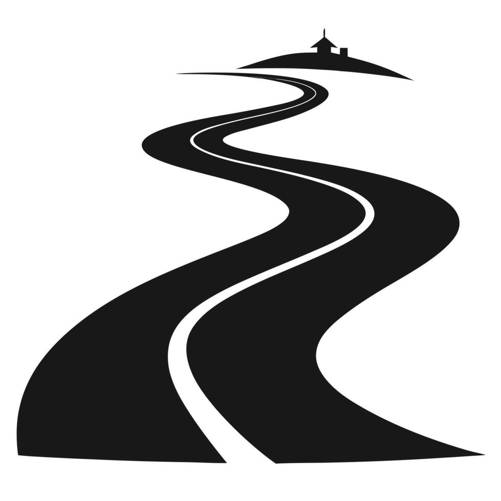 Winding Road Leads To A House vector