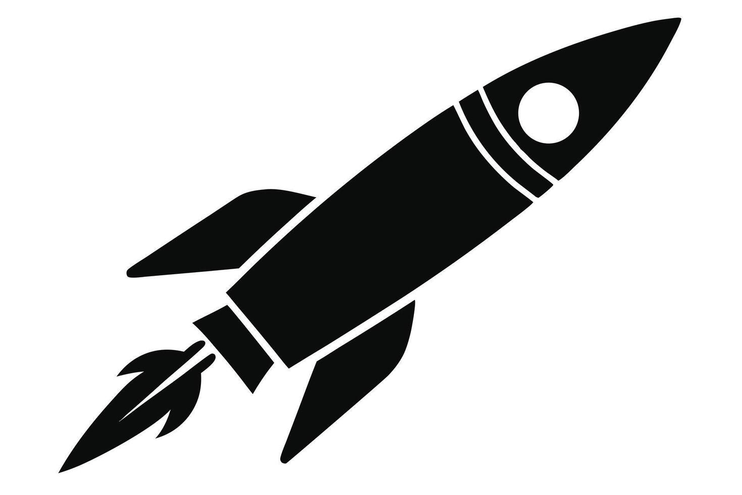 Rocket Ship Launch Black And White vector