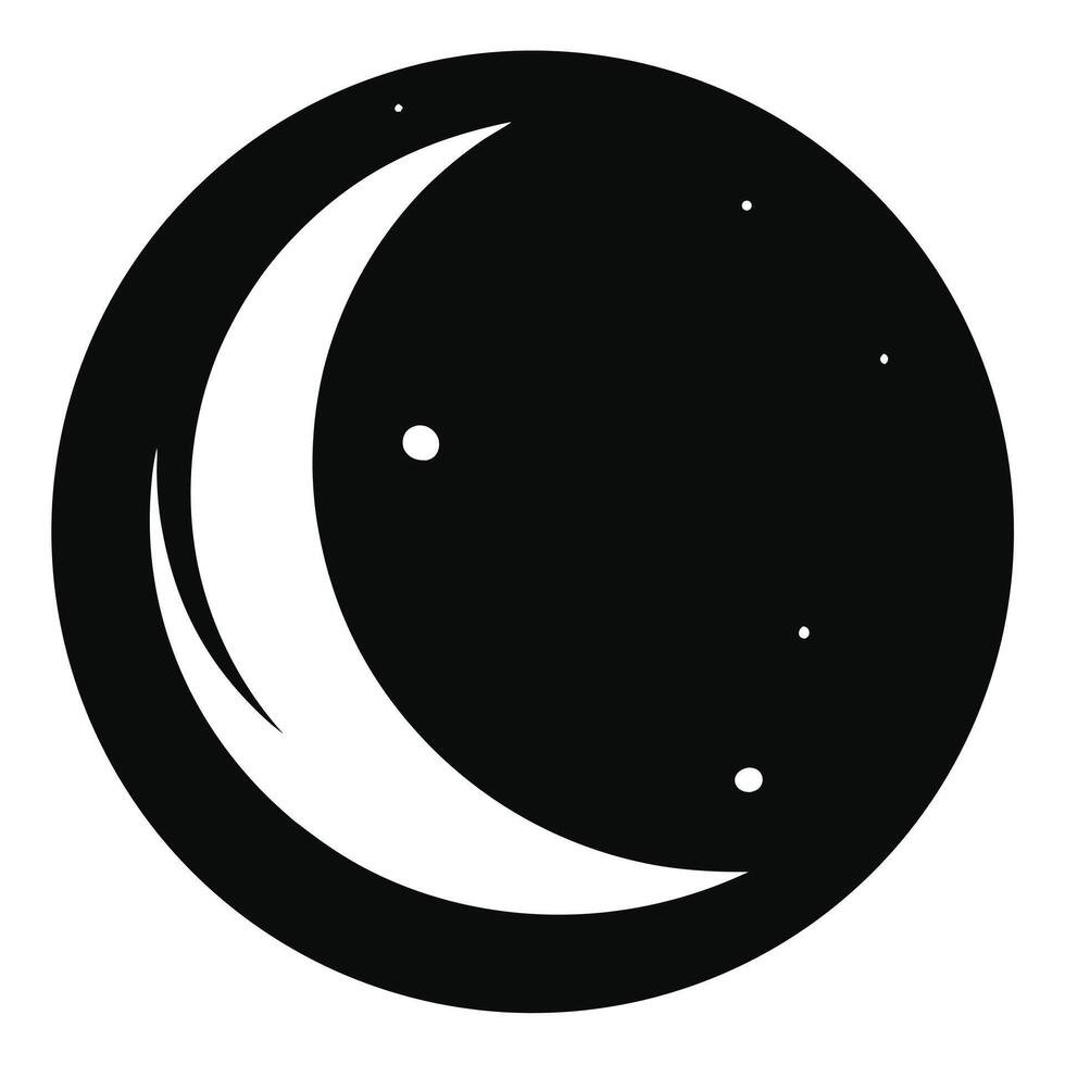 Crescent Moon With Stars Icon vector