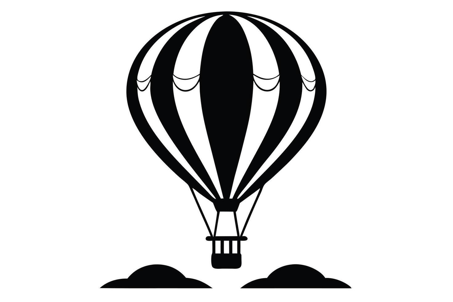 Hot Air Balloon Simple Silhouette vector