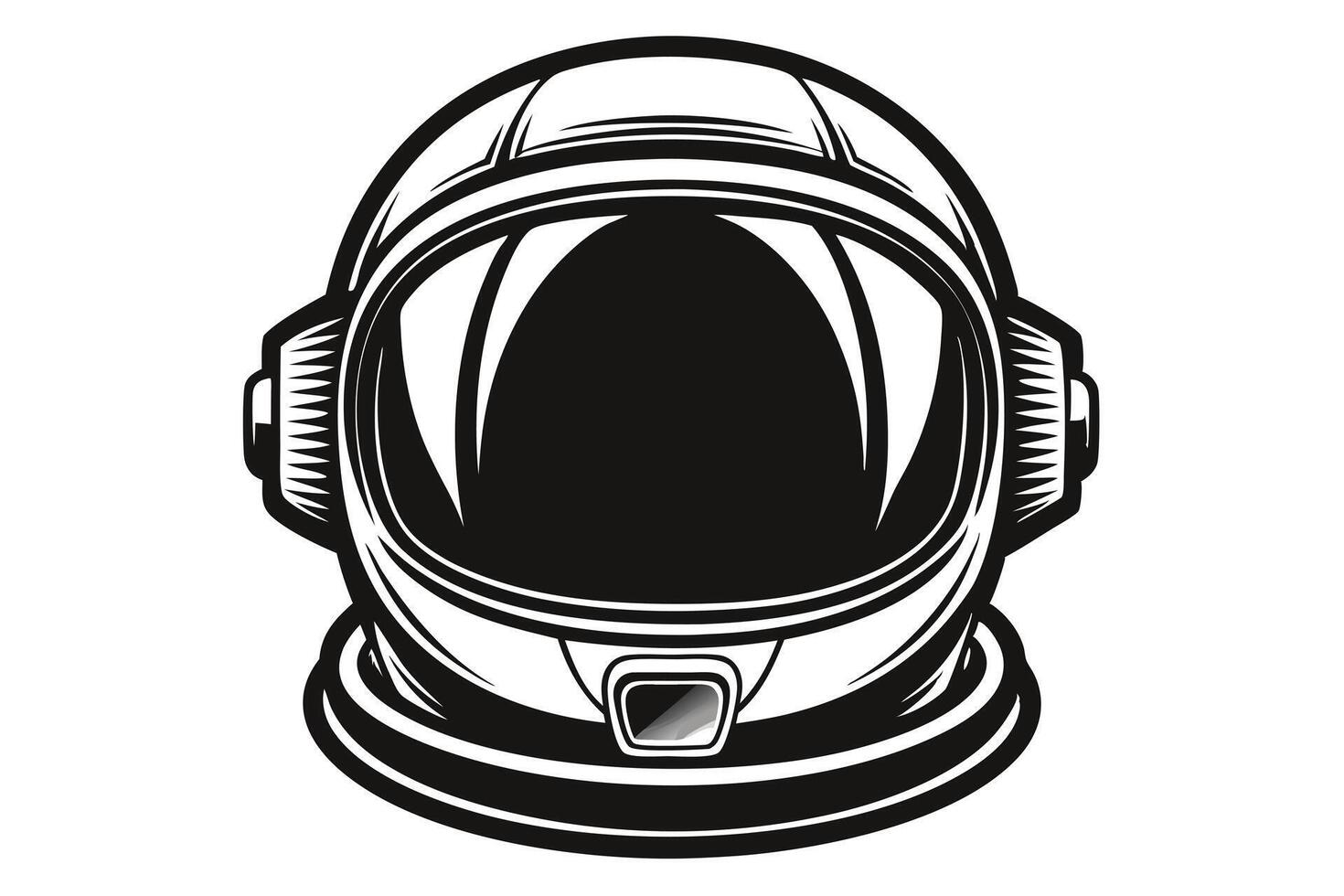 Spaceman Helmet Icon Black And White vector