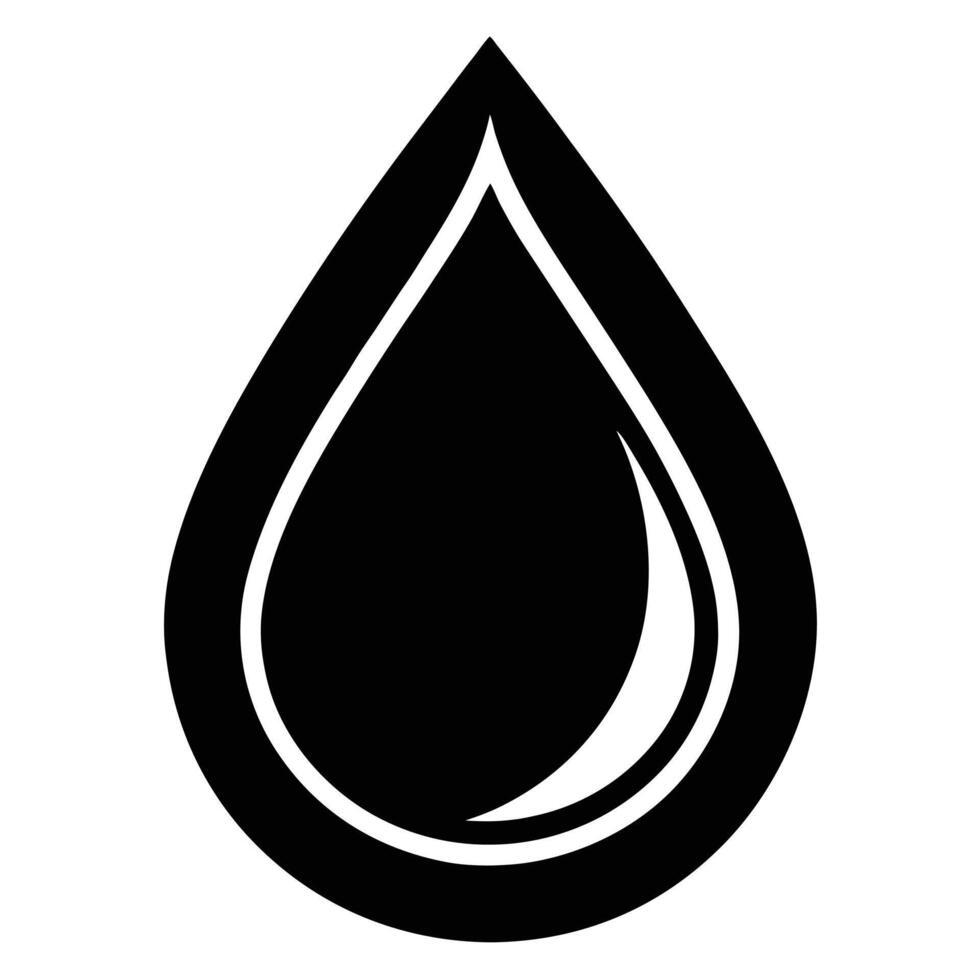 Black Droplet Simple Flat Icon vector