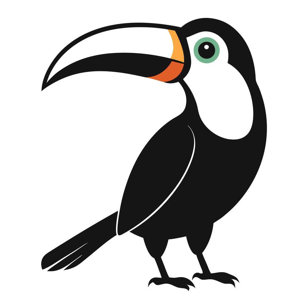 Stylized Toucan Illustration Simple Graphic vector